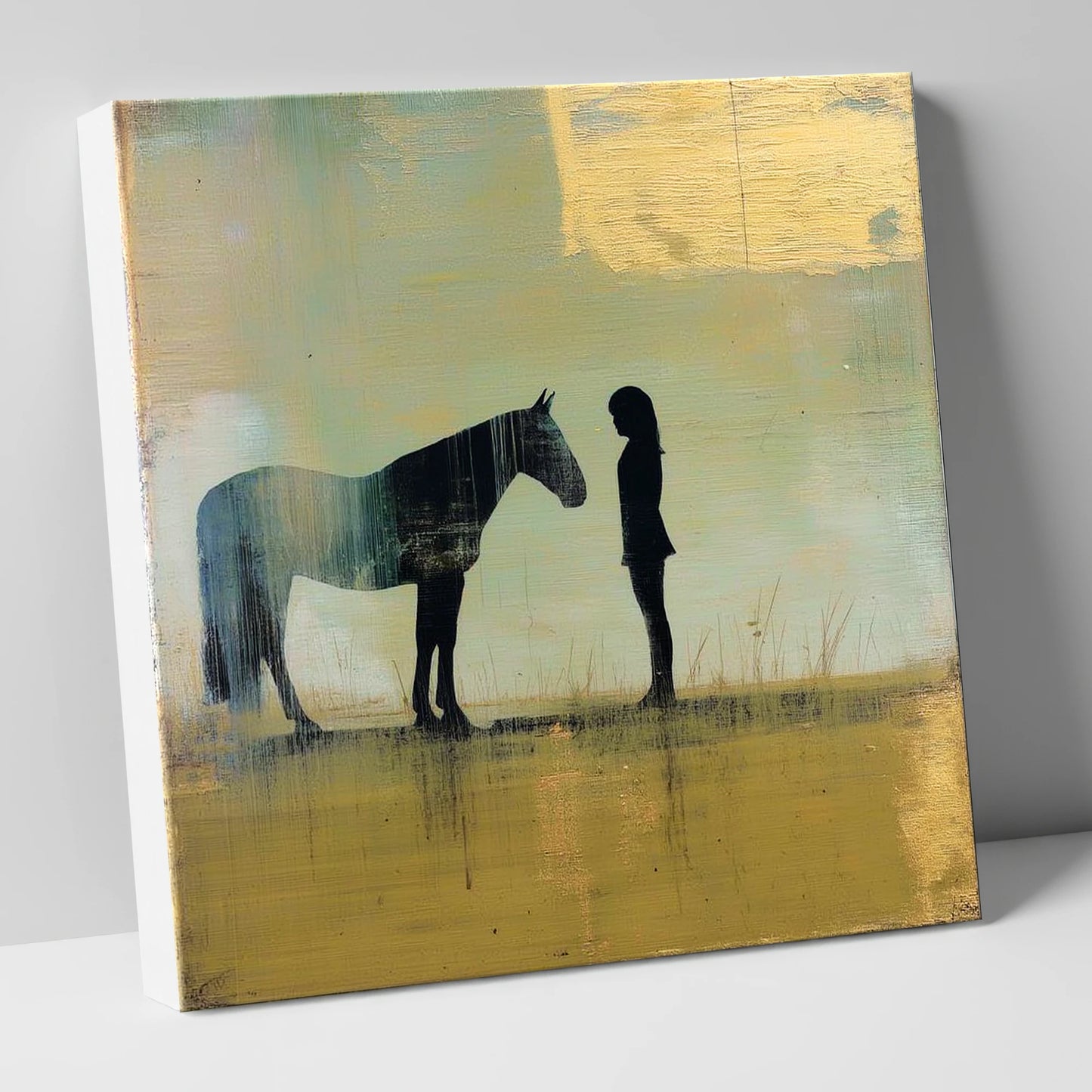 Silent Communion horse & rider canvas wall art