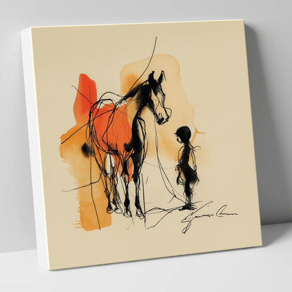 The Unspoken Bond horse & rider canvas wall art
