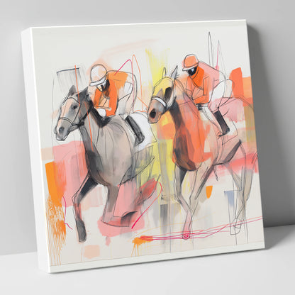 Vibrant Pursuit racing horse canvas wall art