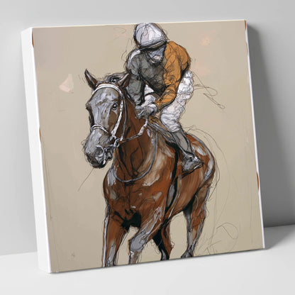 Pace and Power racing horse canvas wall art