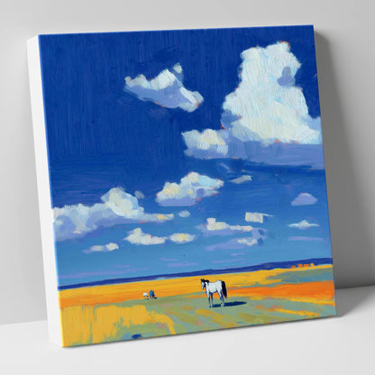 Beneath the Ultramarine Sky horse landscape canvas wall art