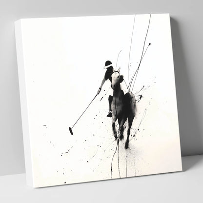Ethereal Polo Silhouette polo horse canvas wall art