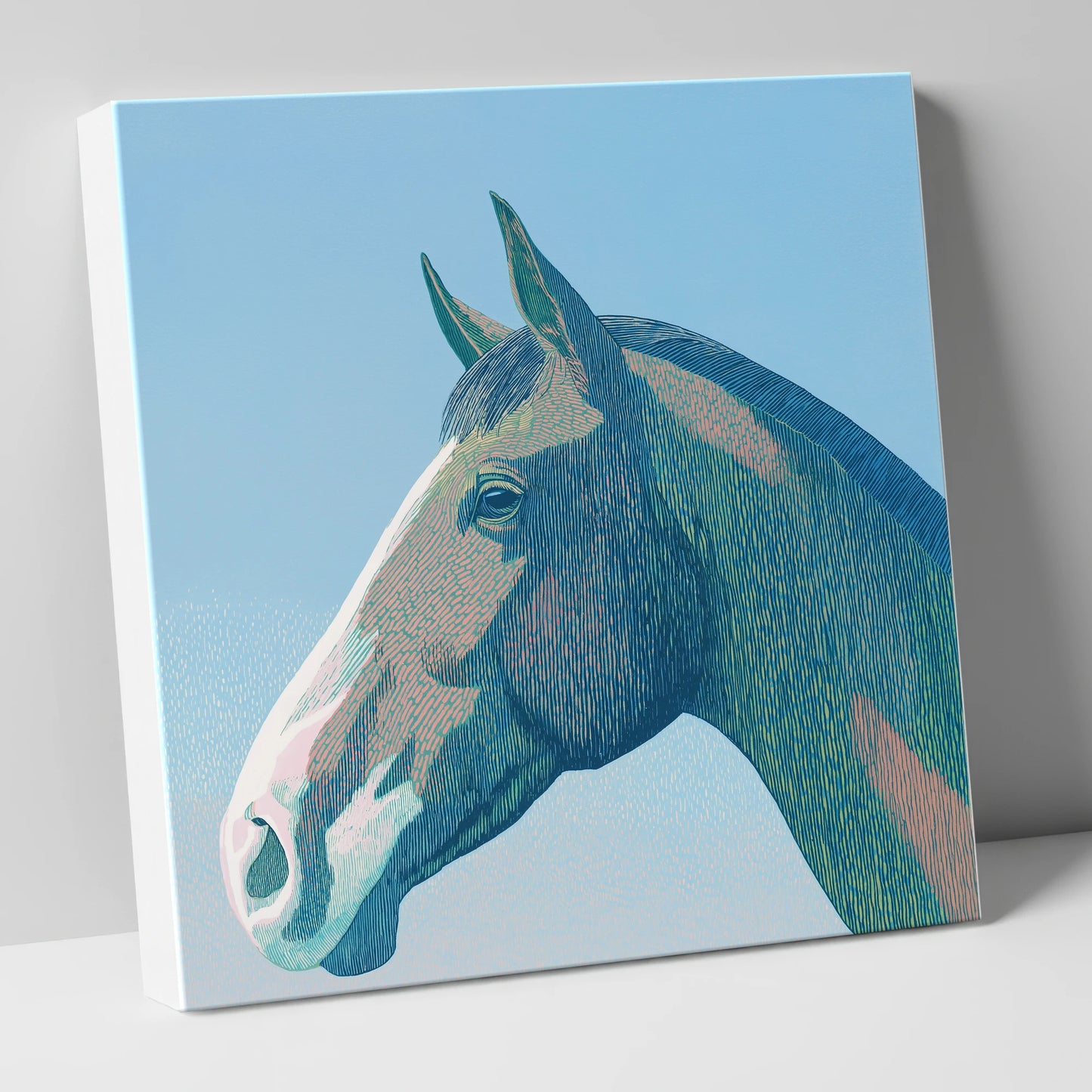 The Azure Profile horse portrait canvas wall art