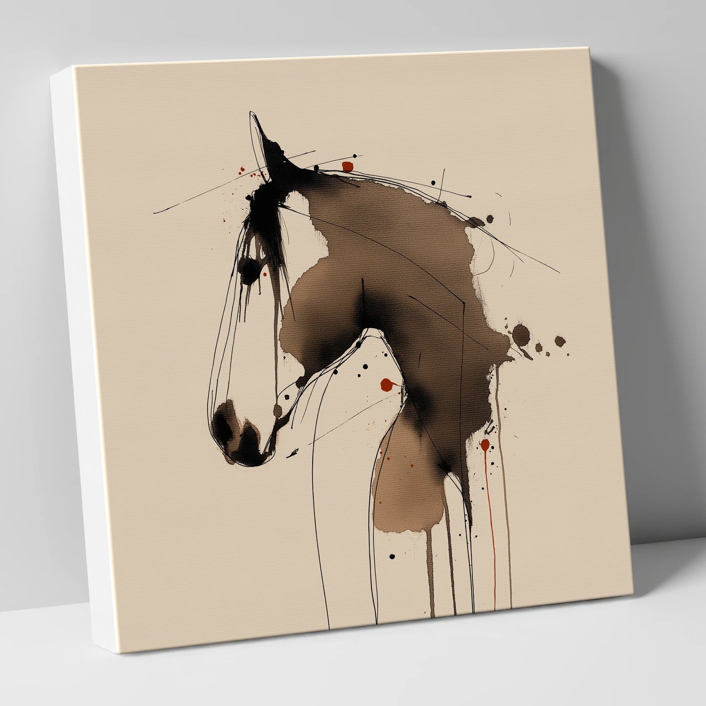 Fluid Sepia Equine Profile horse portrait canvas wall art