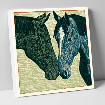 Kindred Spirits horse portrait canvas wall art