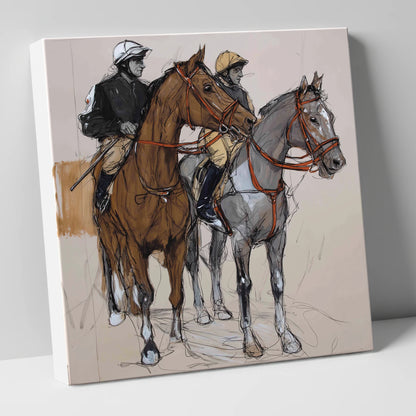 Waiting for the Off racing horse canvas wall art