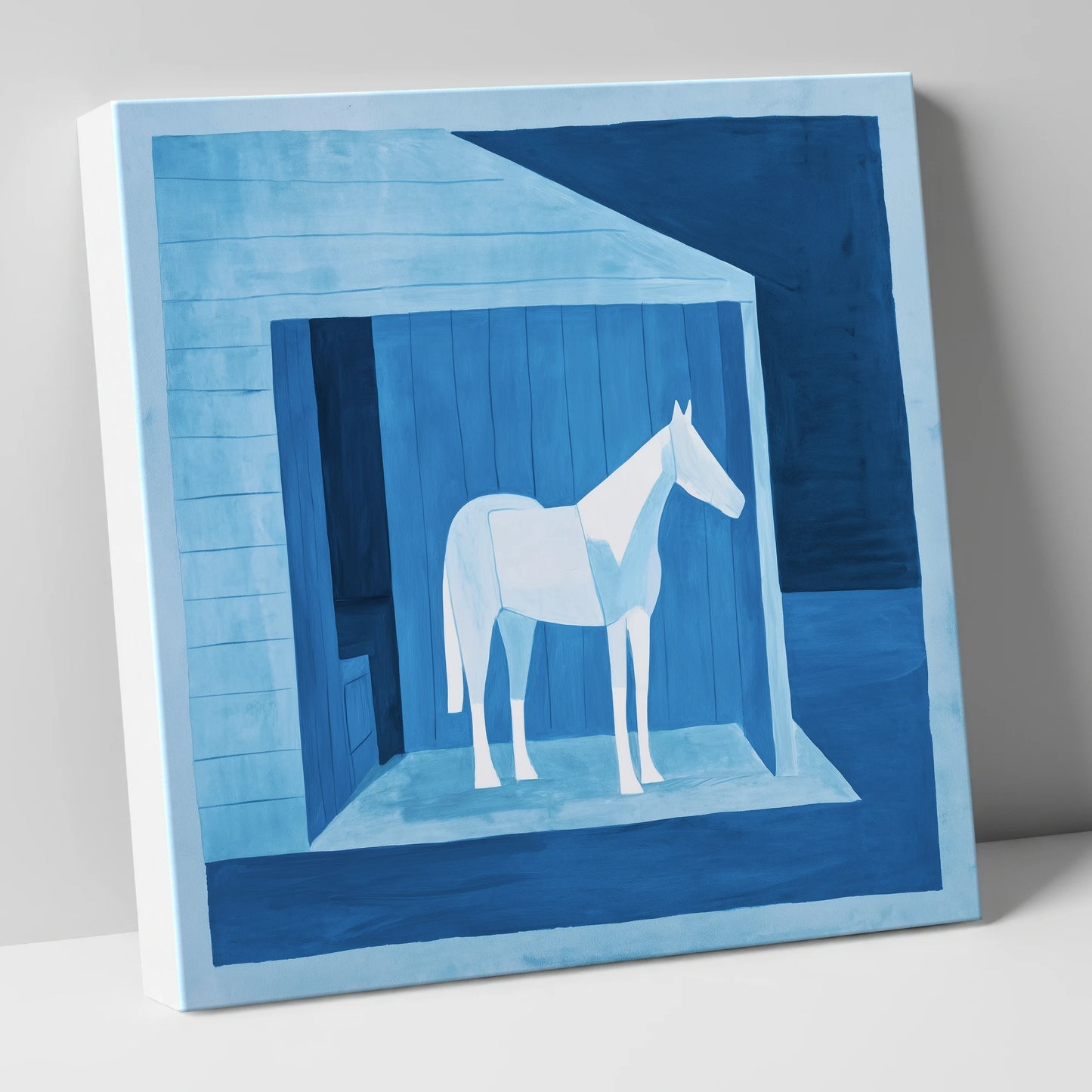 Azure Shelter horse stable canvas wall art