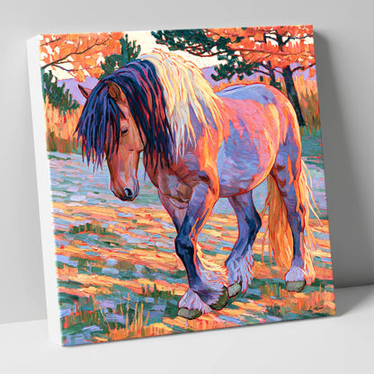 Vibrant Feathered Heavy Horse horse breed canvas wall art