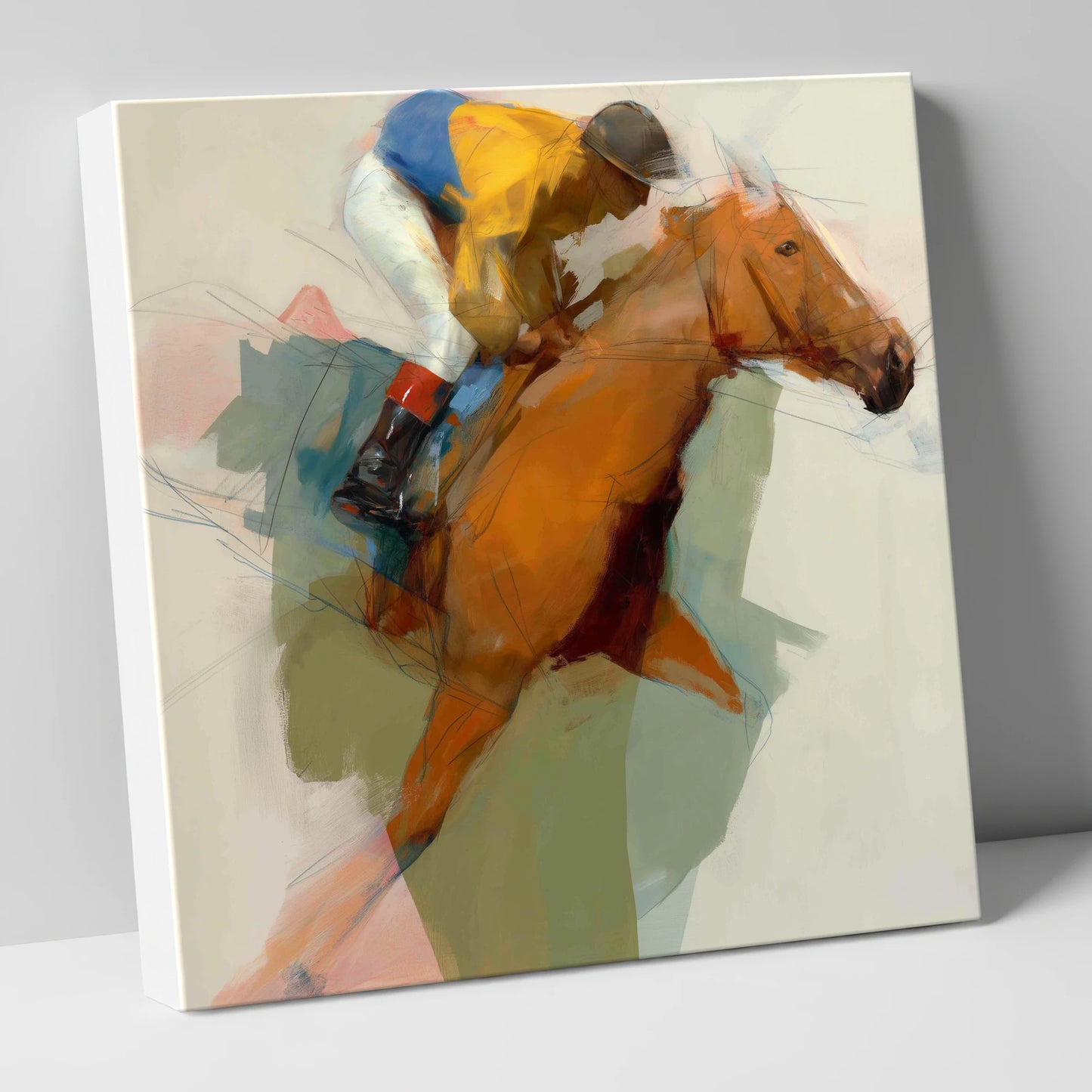 The Front Runner racing horse canvas wall art
