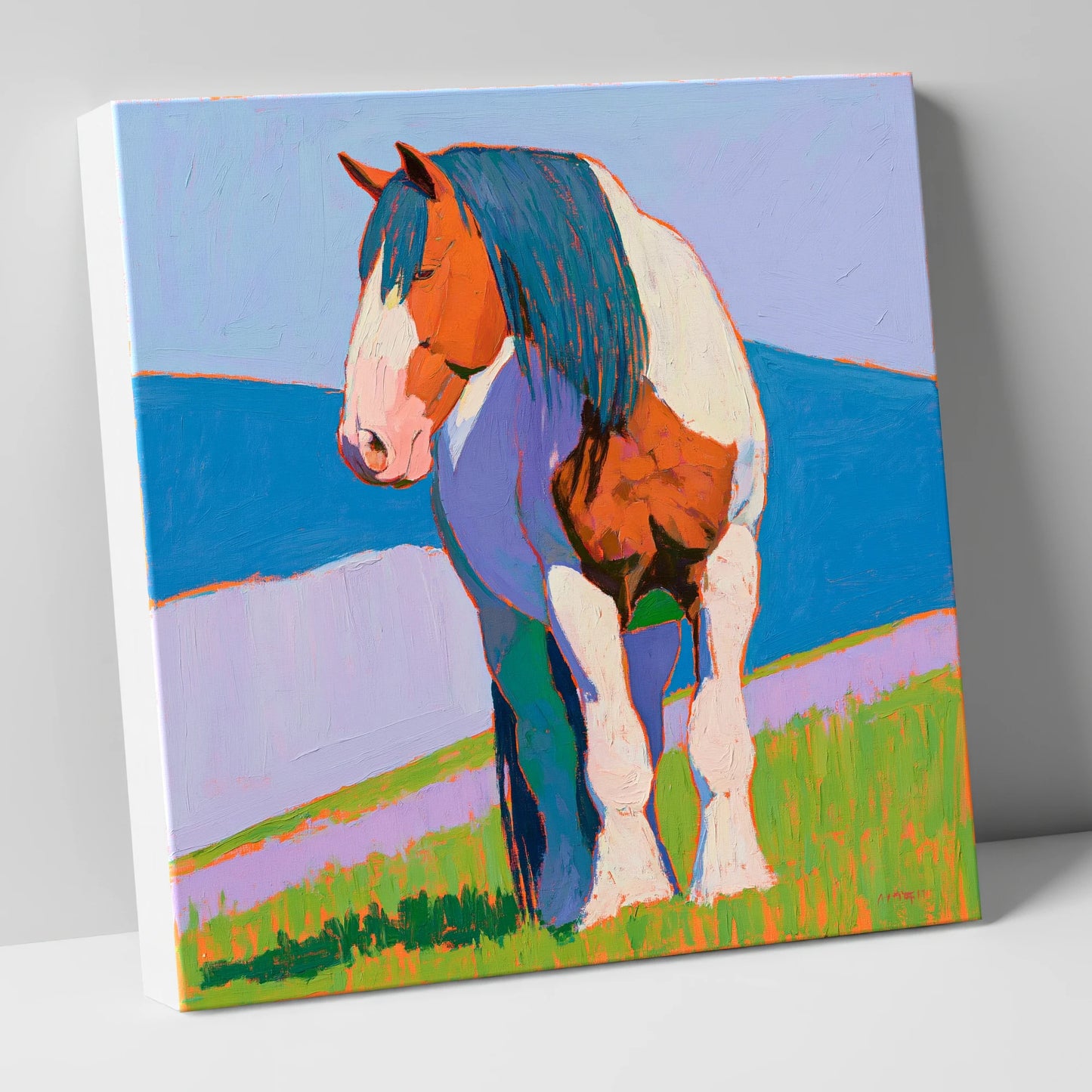 Vibrant Coloured Heavy Horse horse breed canvas wall art