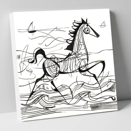 Structural Seaside Canter beach horse canvas wall art