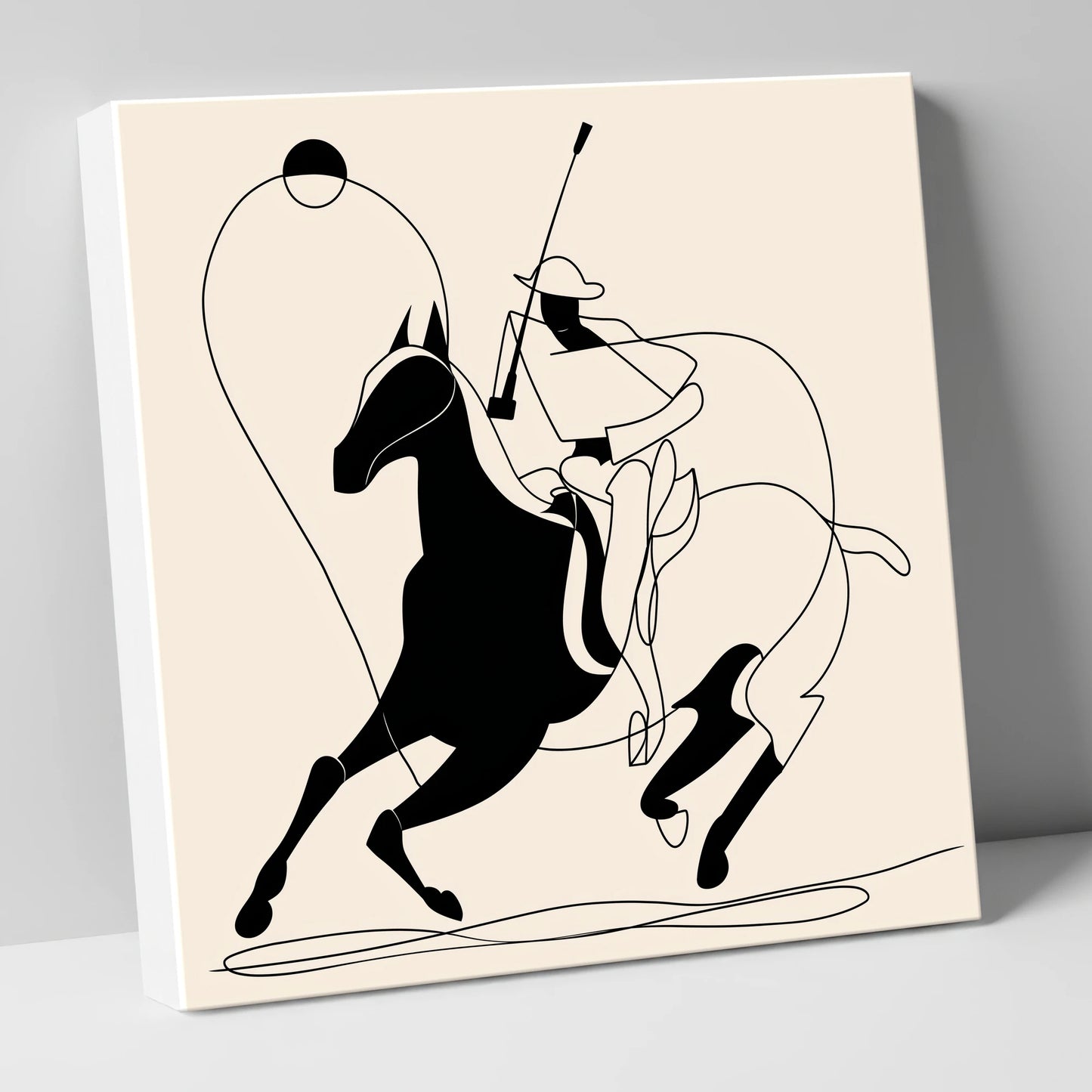 The Polo Swing polo horse canvas wall art