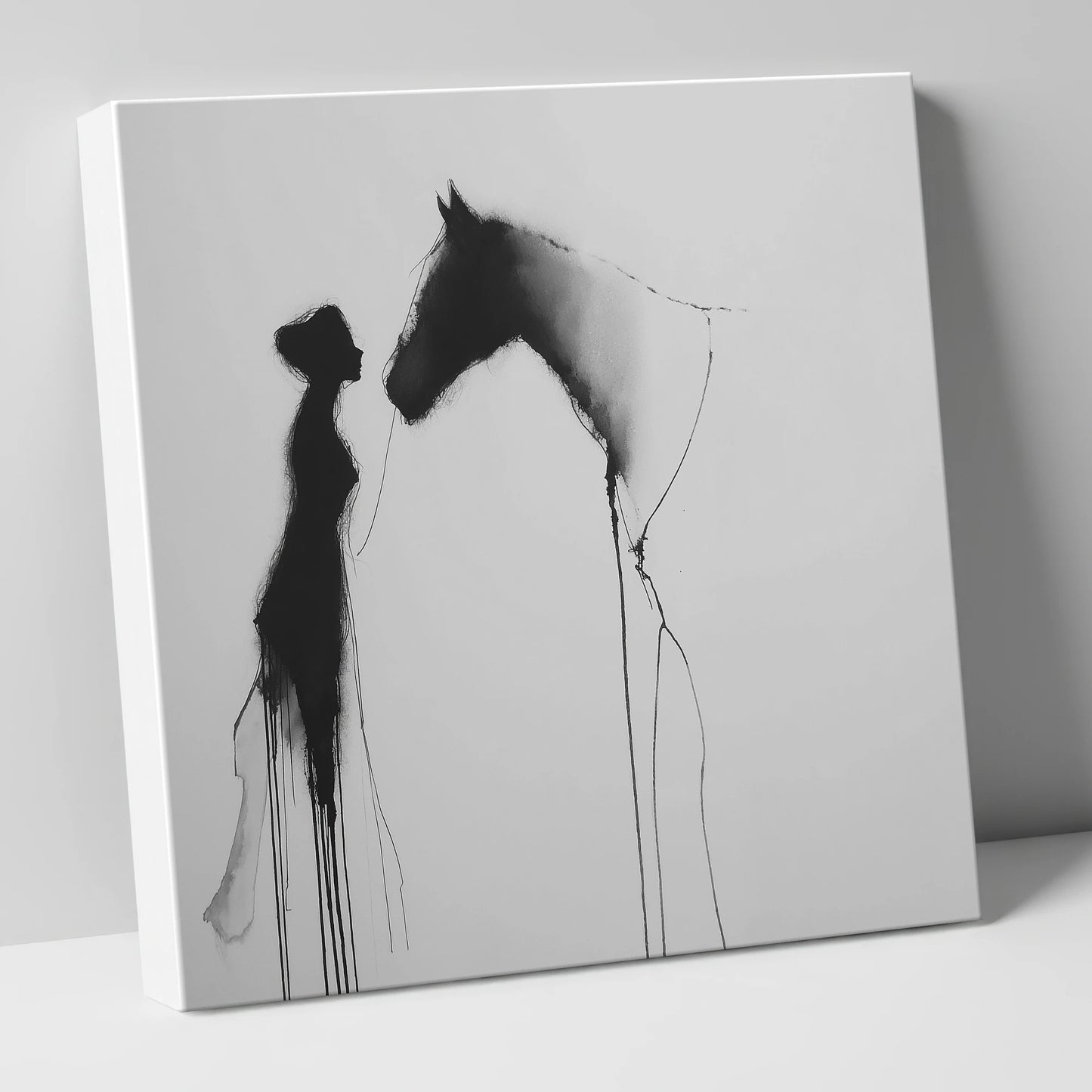 The Unspoken Bond horse & rider canvas wall art