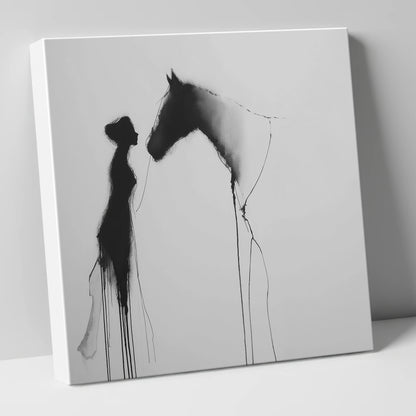 The Unspoken Bond horse & rider canvas wall art