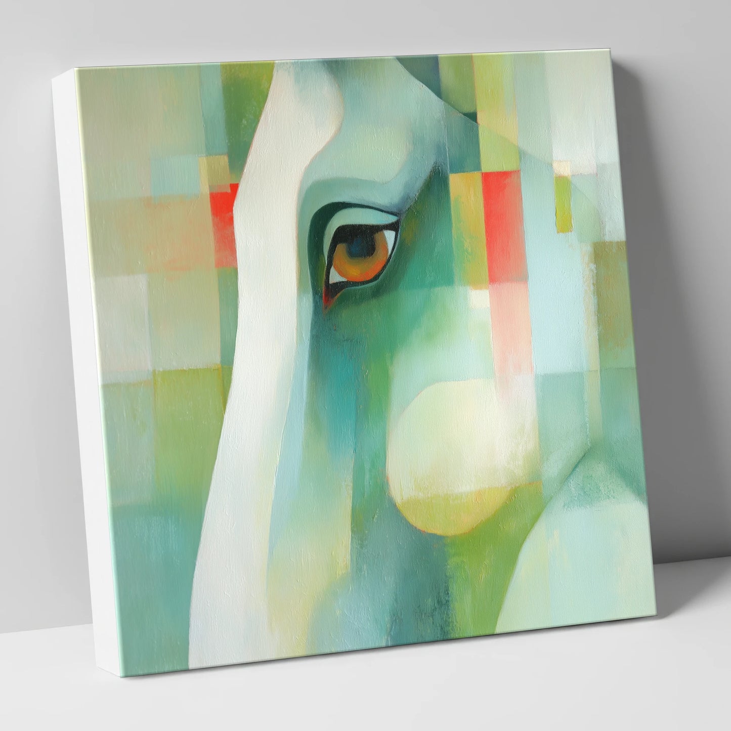 The Geometric Gaze horse portrait canvas wall art