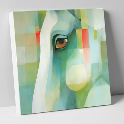 The Geometric Gaze horse portrait canvas wall art