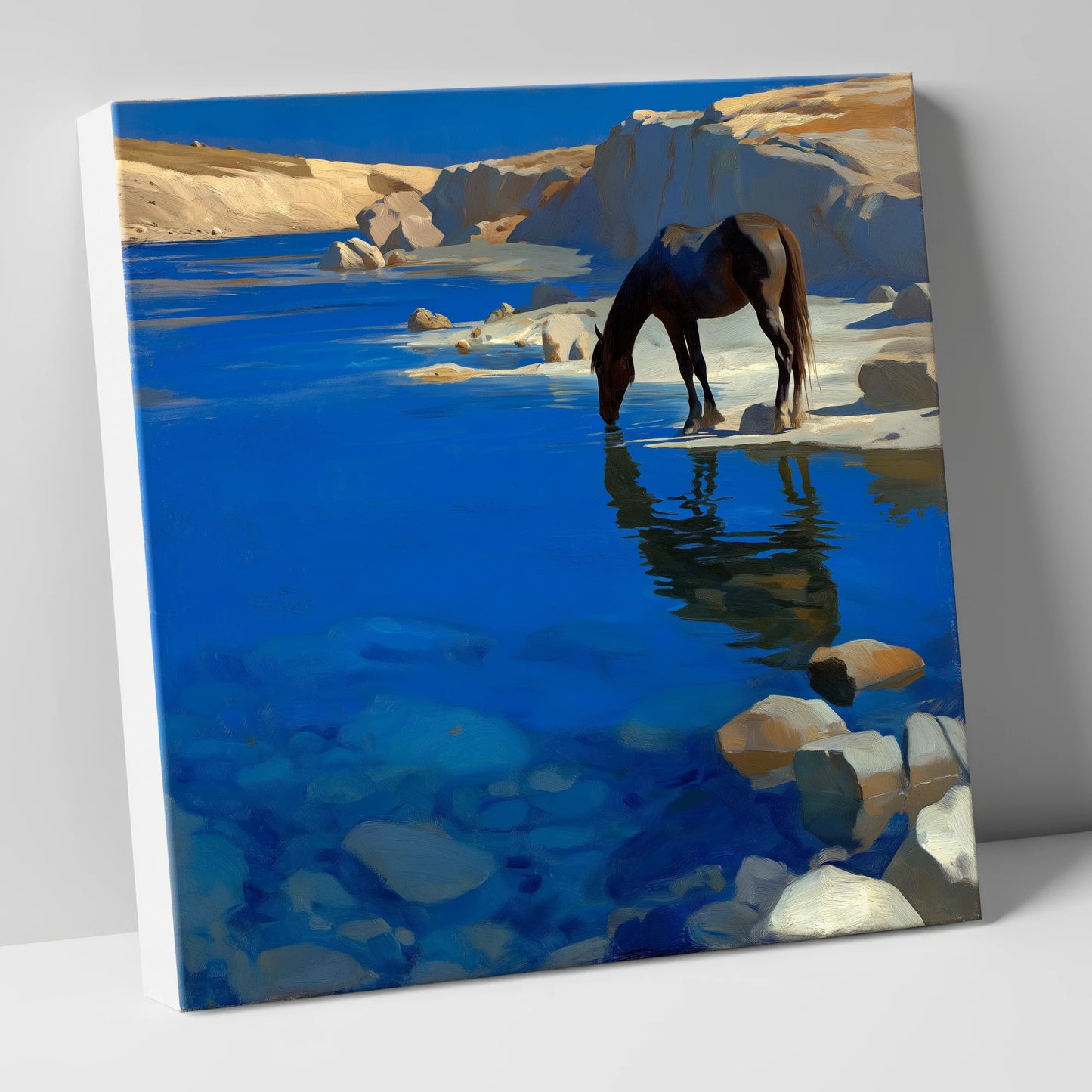 Ultramarine Oasis horse landscape canvas wall art