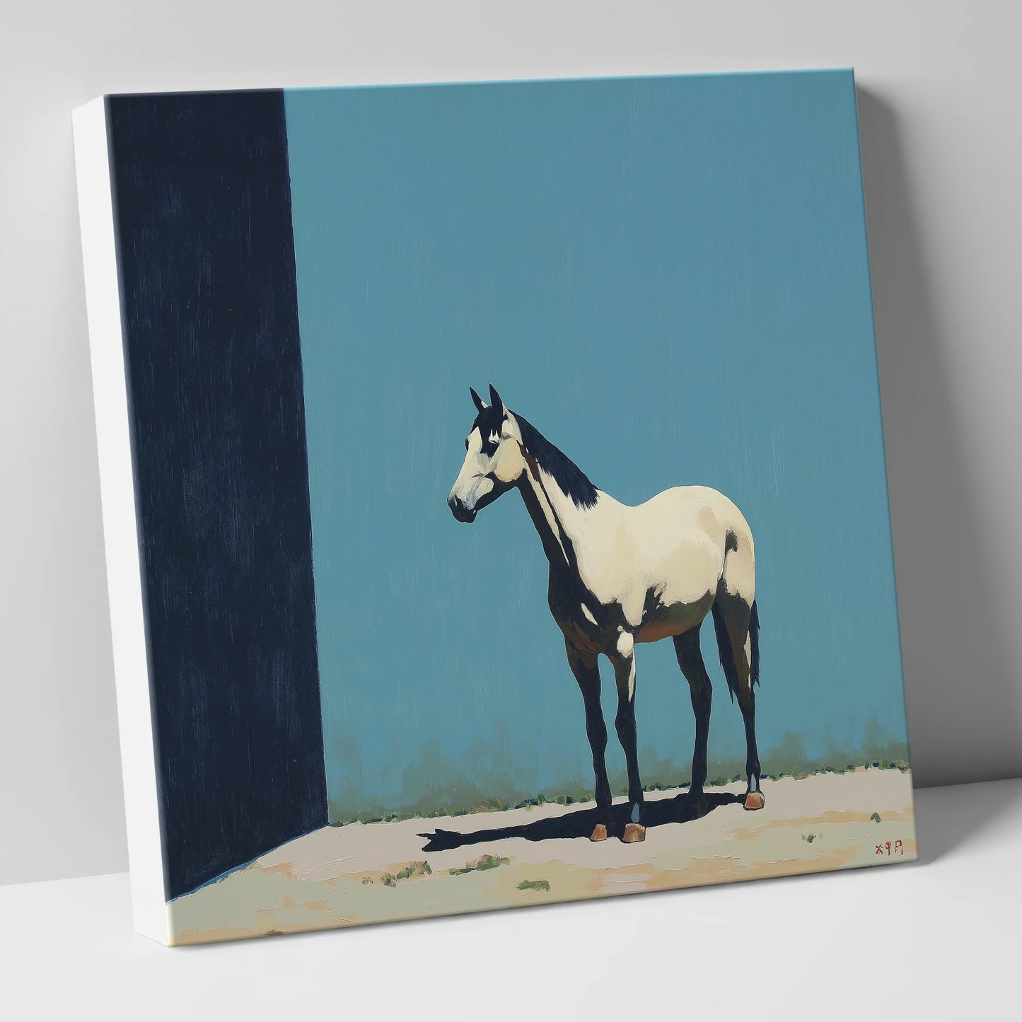 Cerulean and Shadow horse breed canvas wall art