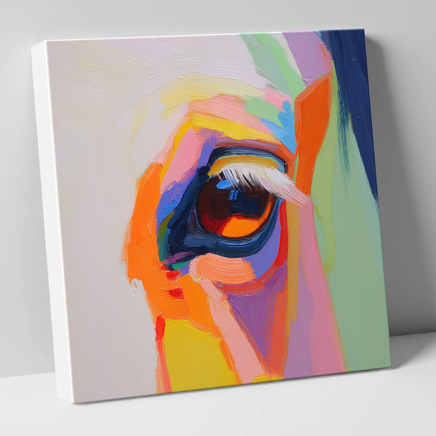 Kaleidoscopic Gaze horse portrait canvas wall art