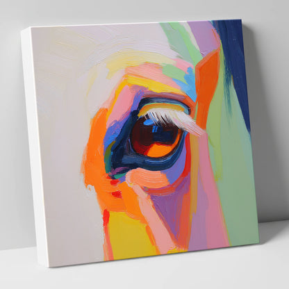 Kaleidoscopic Gaze horse portrait canvas wall art