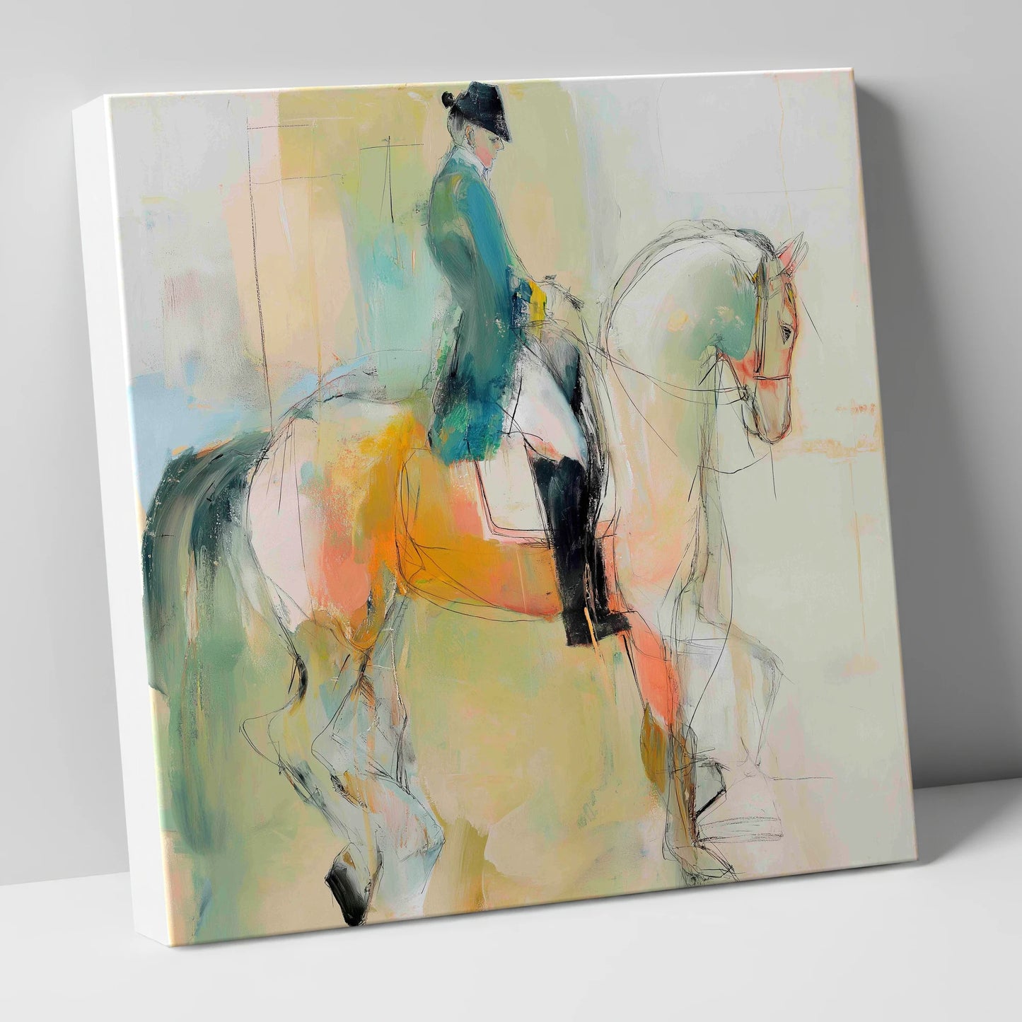 Abstract Dressage Harmony dressage horse canvas wall art