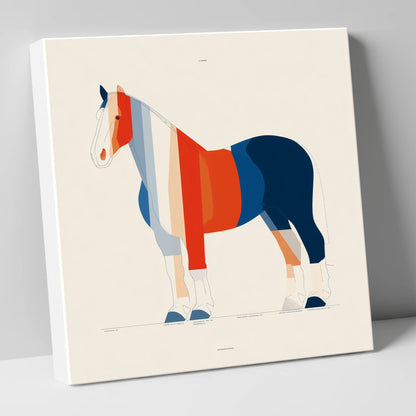 Modernist Equine Silhouette horse breed canvas wall art