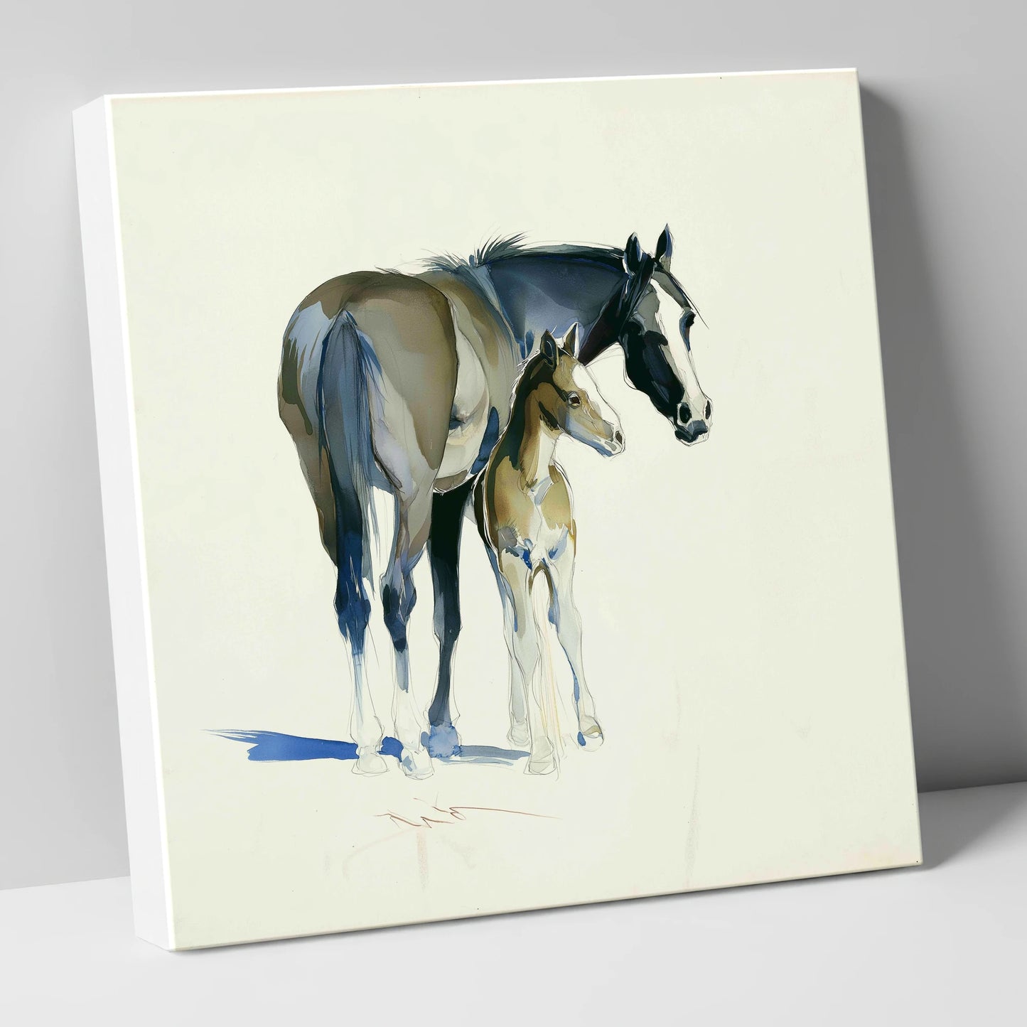 Gentle Guidance mare & foal canvas wall art