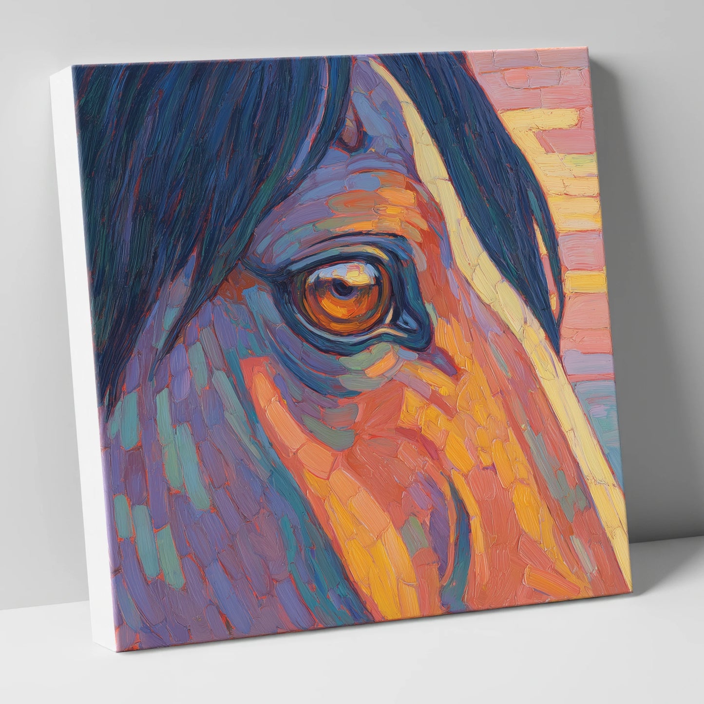 The Vivid Gaze horse portrait canvas wall art