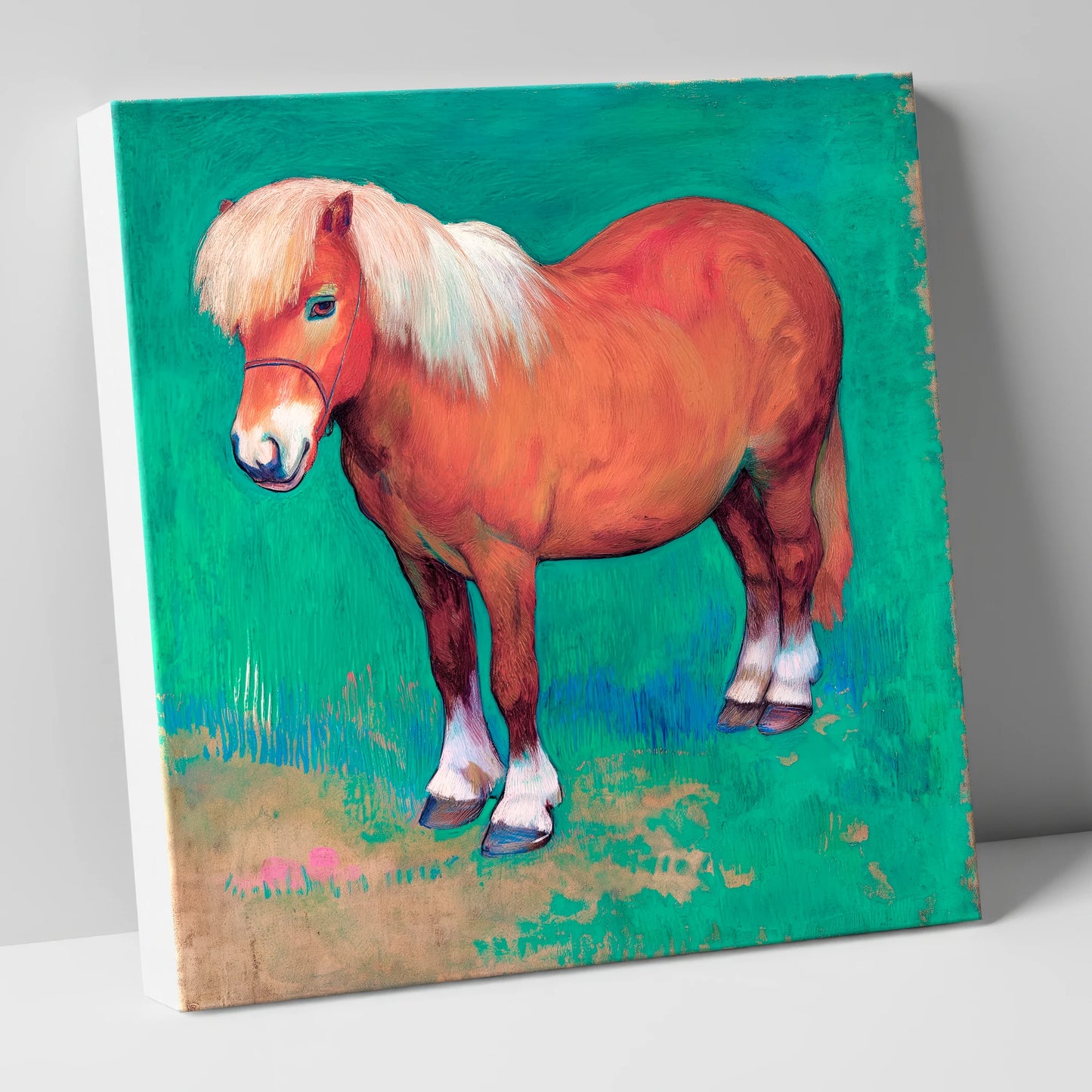 Emerald Chestnut Pony horse breed canvas wall art