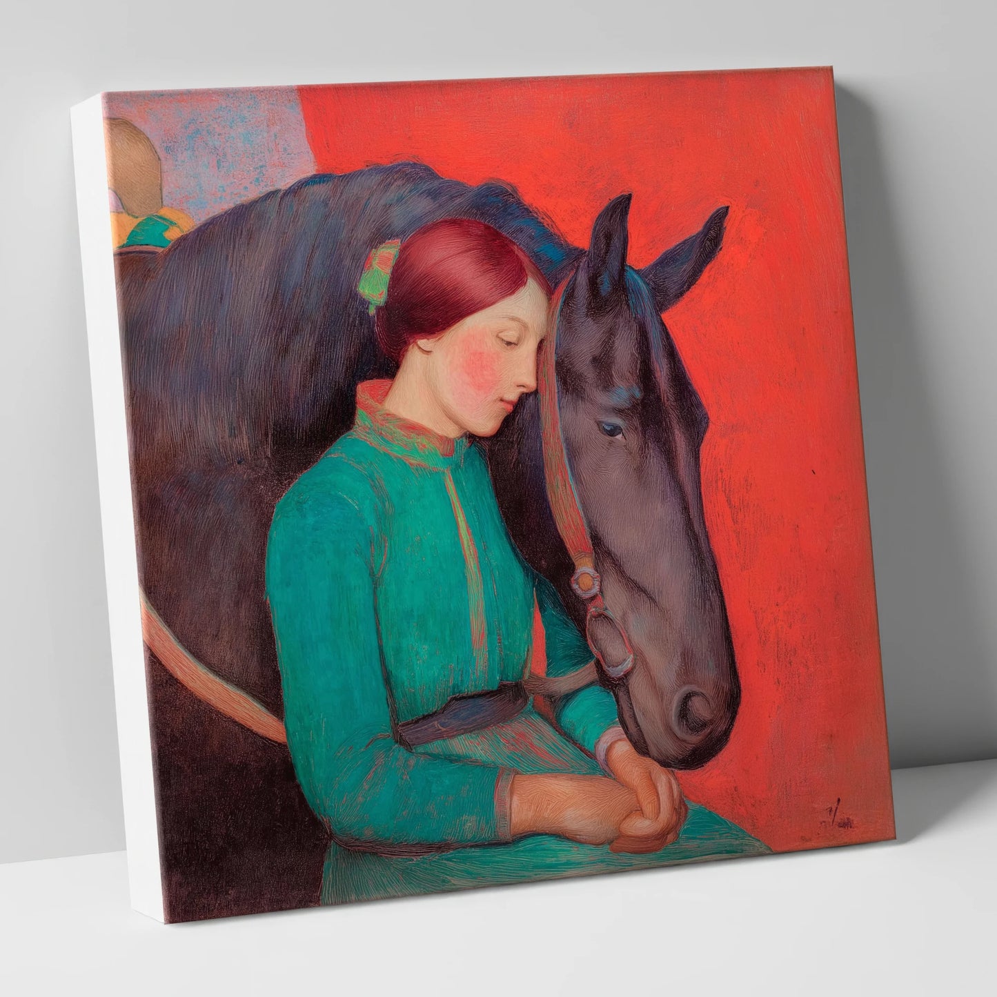 Silent Understanding horse & rider canvas wall art