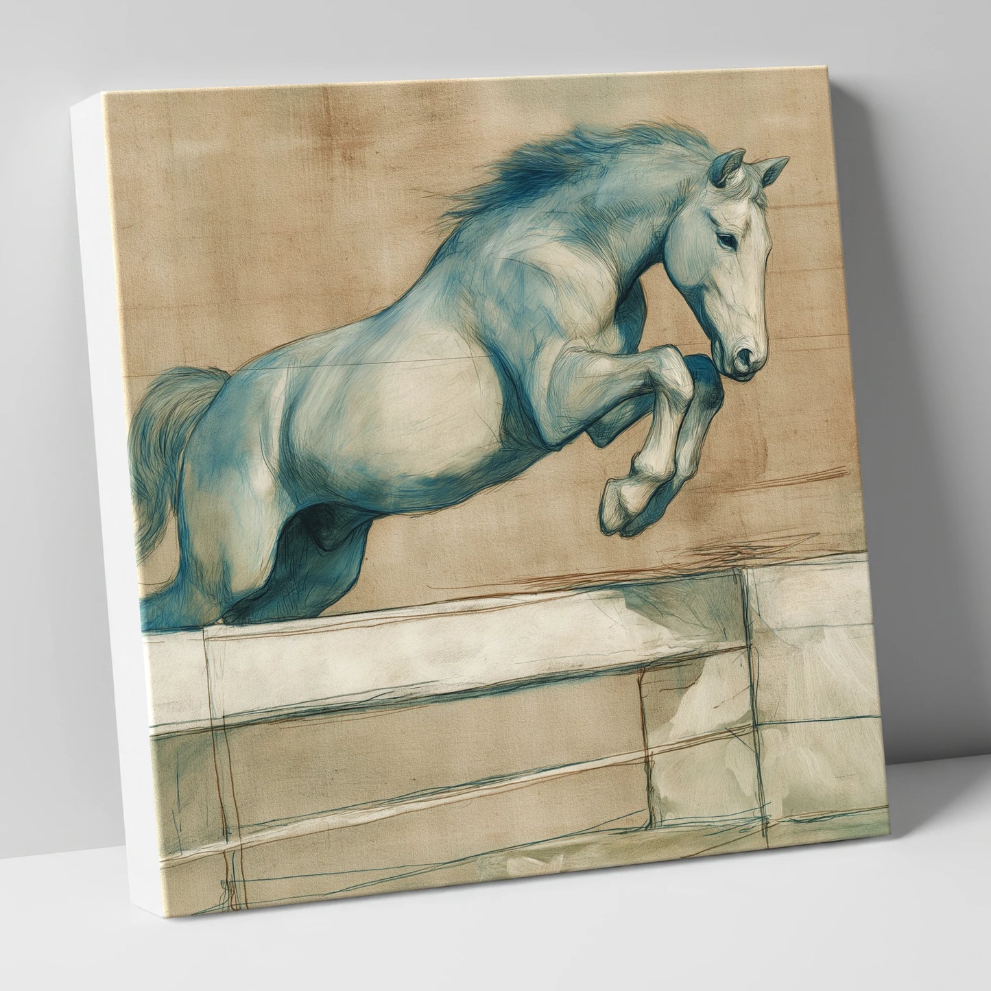 Airborne Grace show jumping horse canvas wall art