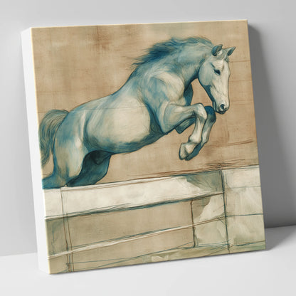 Airborne Grace show jumping horse canvas wall art