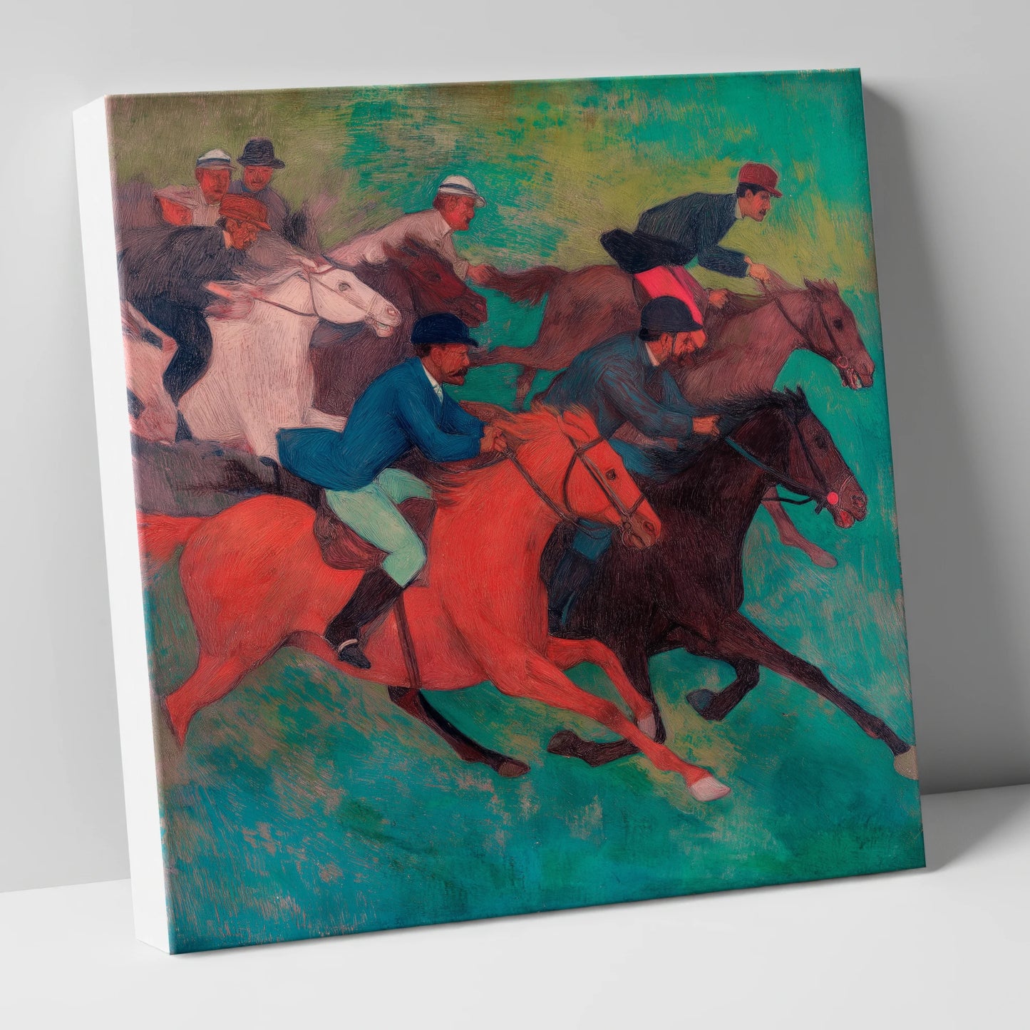 The Crimson Stride racing horse canvas wall art