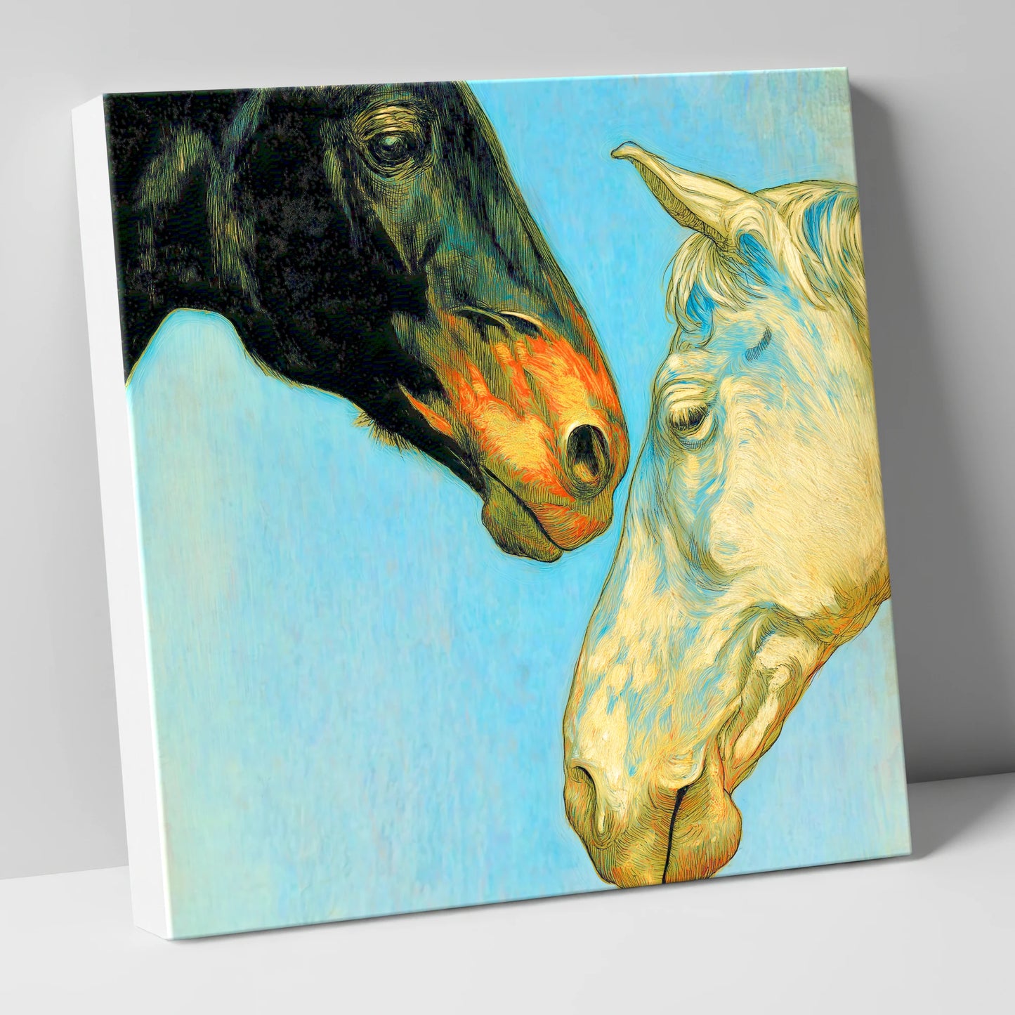 Sun and Shadow horse portrait canvas wall art