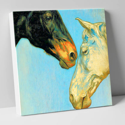 Sun and Shadow horse portrait canvas wall art