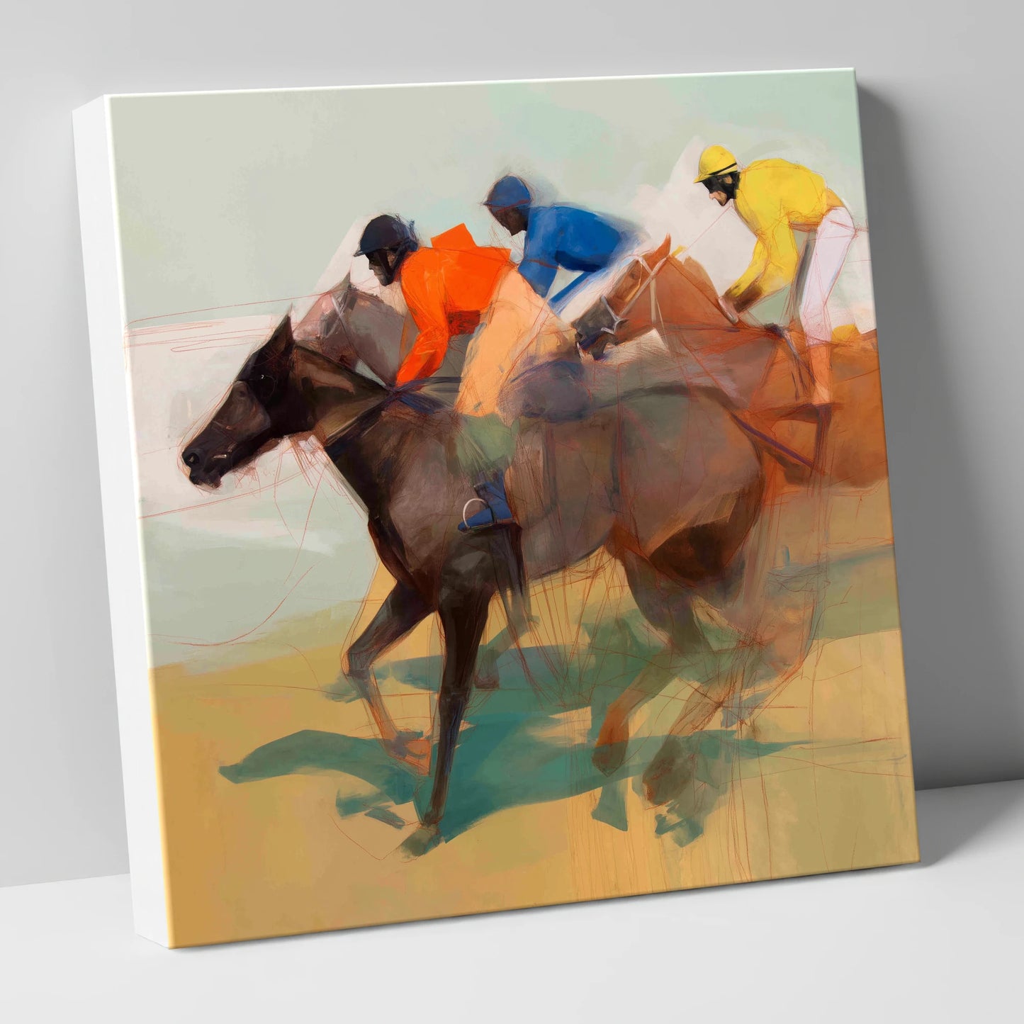 Silks of the Final Furlong racing horse canvas wall art