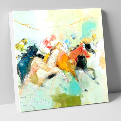 Rush to the Line racing horse canvas wall art