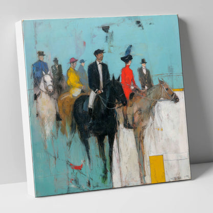 The Paddock Parade racing horse canvas wall art