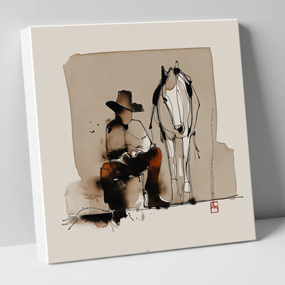 Quiet Western Companions western horse canvas wall art