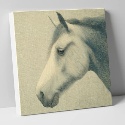 Classic Slate Equine Profile horse portrait canvas wall art