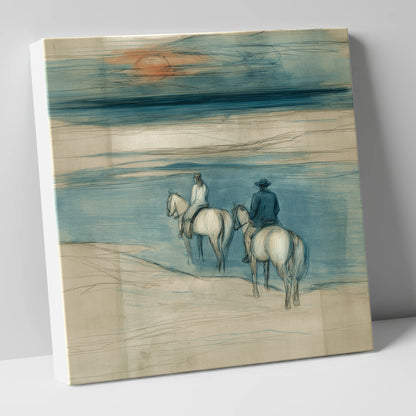 Twilight Shoreline Ride horse landscape canvas wall art