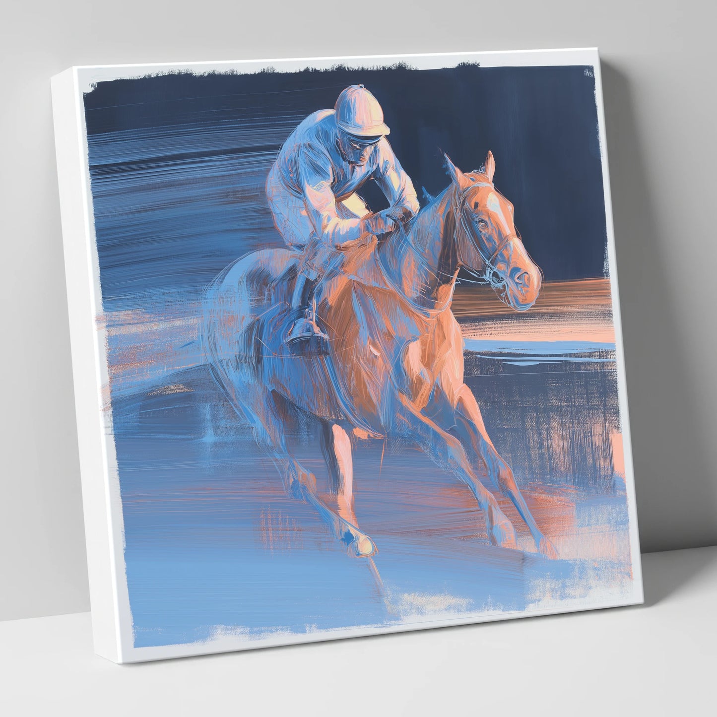 Twilight Stretch racing horse canvas wall art