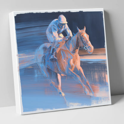 Twilight Stretch racing horse canvas wall art