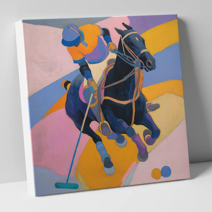 Vivid Polo Strike polo horse canvas wall art