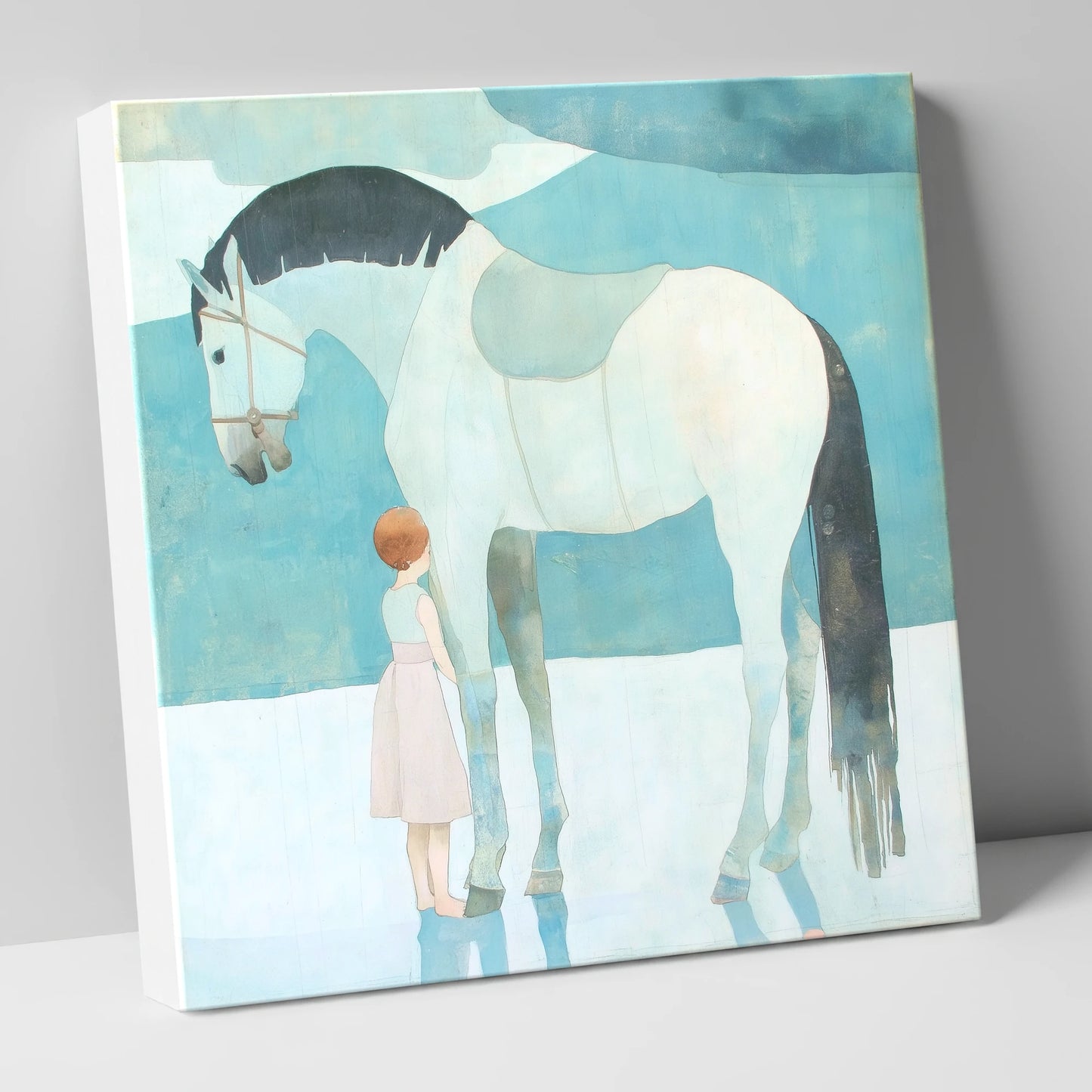 Quiet Trust horse & rider canvas wall art