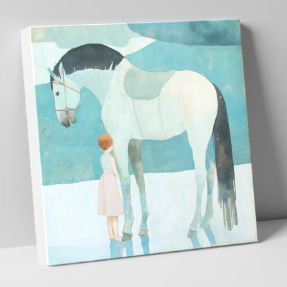 Quiet Trust horse & rider canvas wall art