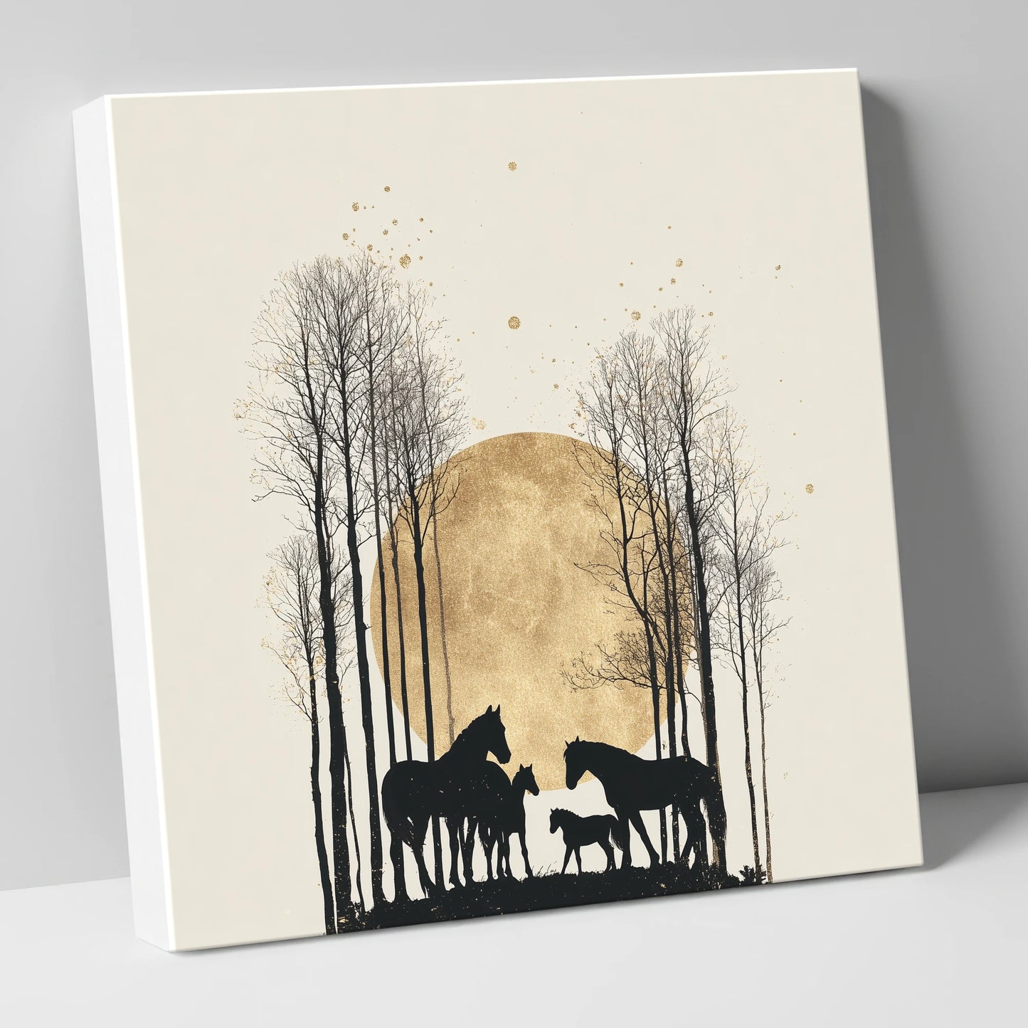 Moonlit Forest Clearing horse landscape canvas wall art