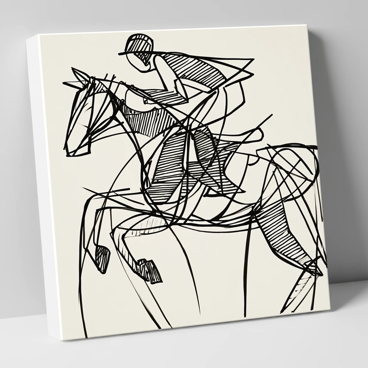 Dynamic Line Jumper show jumping horse canvas wall art