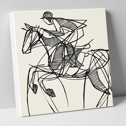 Dynamic Line Jumper show jumping horse canvas wall art