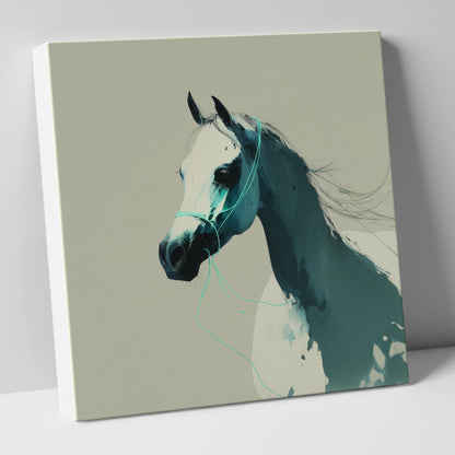 Midnight Teal Arabian horse breed canvas wall art